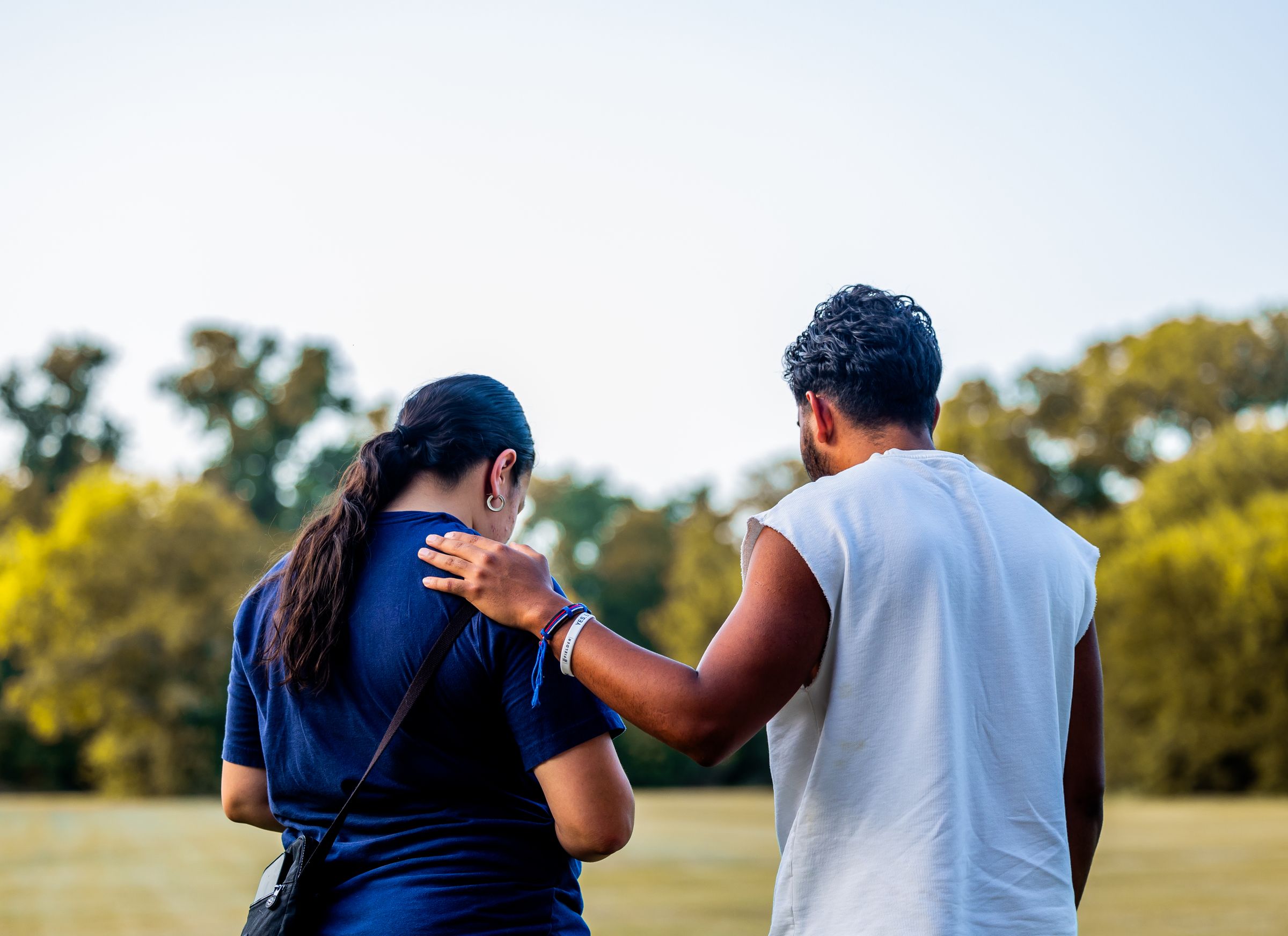 Participant and AureonRise Care support worker outdoors
